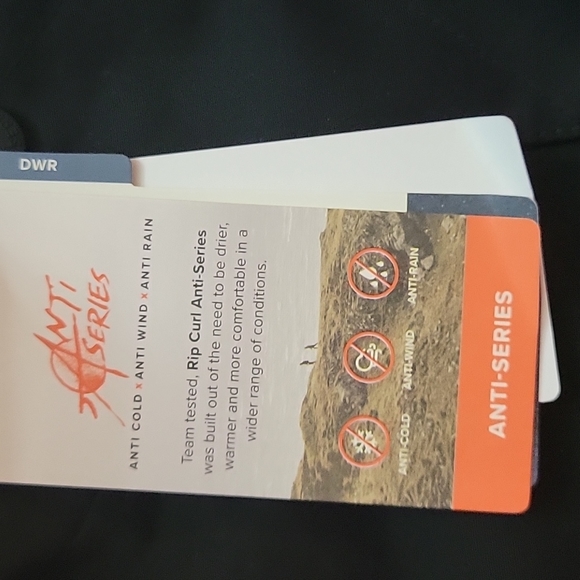 NWT Men's Rip Curl "Anti-Series One Shot Jacket" Size Medium. Washed Black - Picture 7 of 10